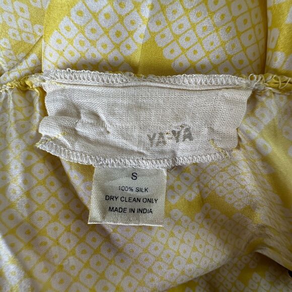 YA-YA 100% Silk Yellow Snake Print Round Neck Amber Beaded Straps Slip Maxi S - Picture 9 of 13